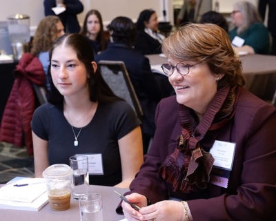 conference attendees at a table